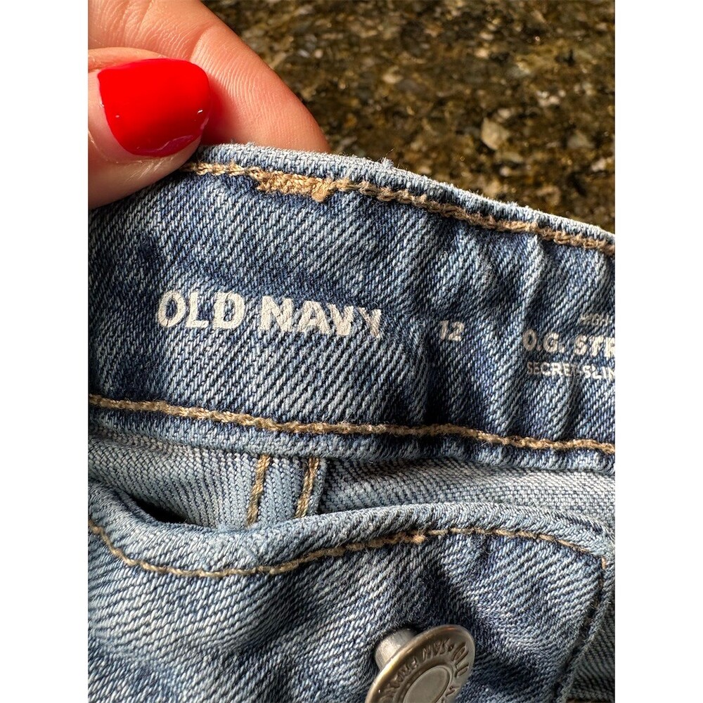 Old Navy OG Straight Jeans Womens Size 12 Light Wash Blue Hi-Rise - Picture 13 of 13